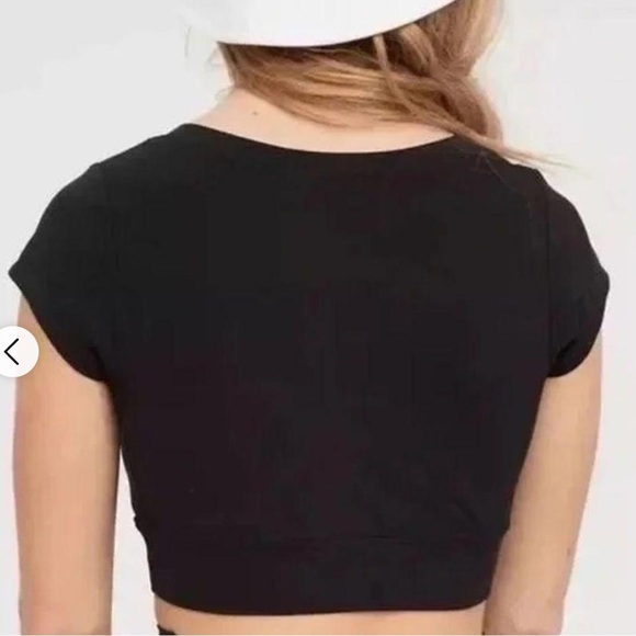 Aerie black button down crop top - Picture 2 of 6